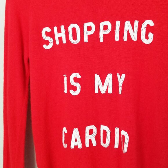 Wildfox White Label Shopping Is My Cardio Red Sweater S Jumper Angora Blend Y2K - Picture 15 of 16